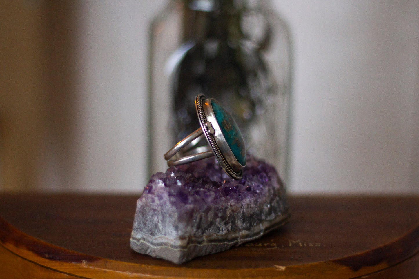 Large Oval Turquoise Ring ✦ Size 9 ✦ Handmade