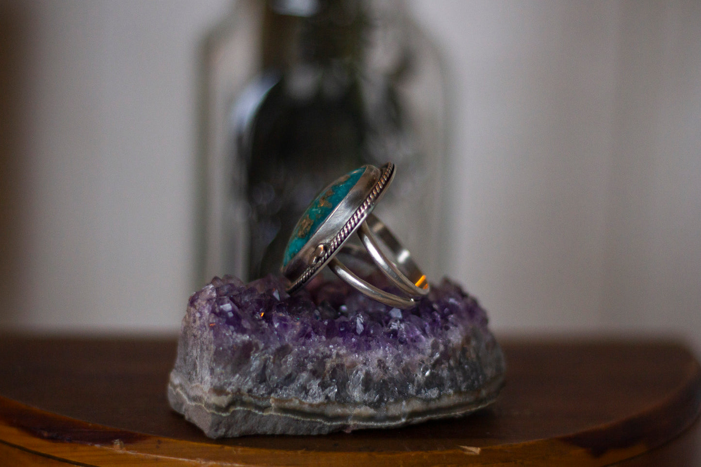 Large Oval Turquoise Ring ✦ Size 9 ✦ Handmade