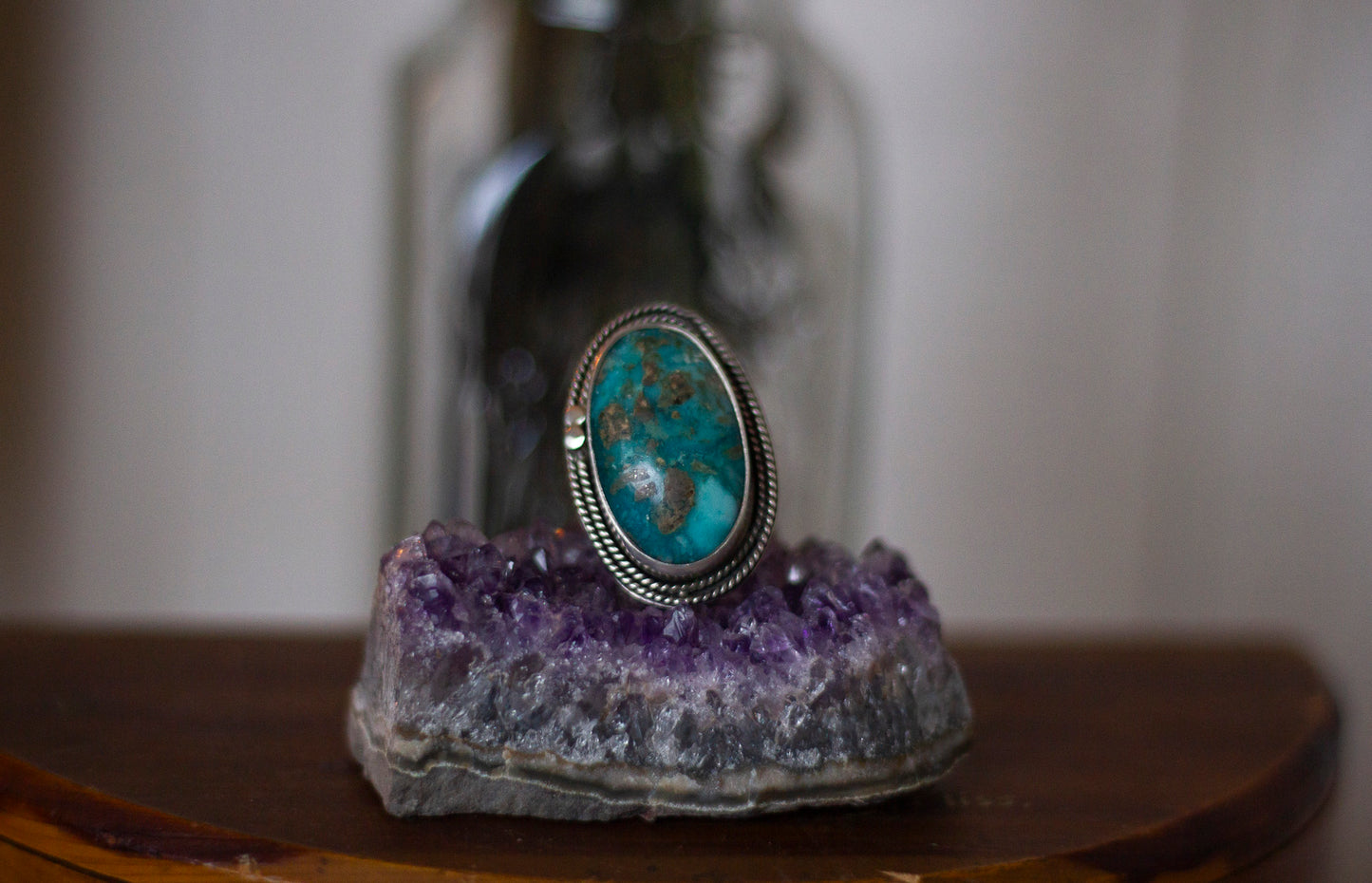 Large Oval Turquoise Ring ✦ Size 9 ✦ Handmade