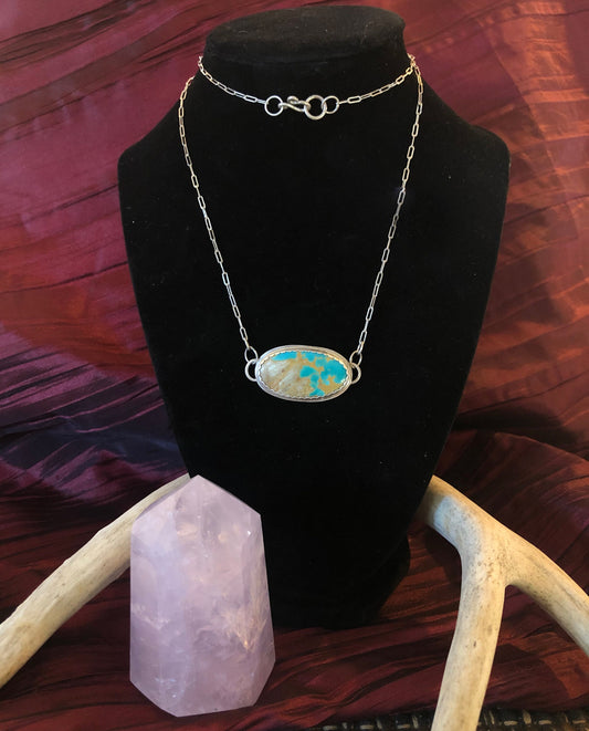 Sterling Silver & Turquoise Necklace: Oasis Statement Piece